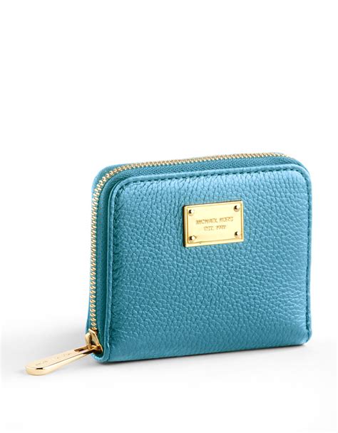 michael kors light blue wallet|michael kors small zip wallet.